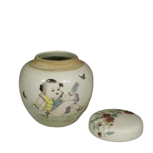 Florero de cerámica, florero vintage, florero de cerámica chino, florero de cerámica chino con soporte Florero chino Florero de porcelana Floreros de cerámica antiguos chinos Florero decorativo tradic