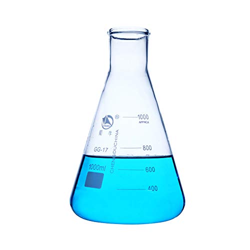 Beuta laboratoryjna beuta stożkowa beuta o szerokości 1000 ml szkło borokrzemowe laboratorium laboratoryjne 3.3 z nadrukowaną podziałką (1000 ml)