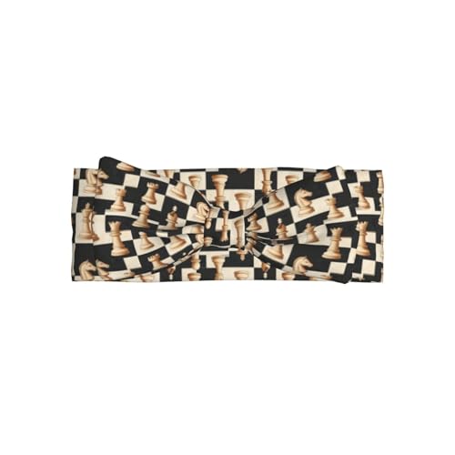 Vintage Chess Print Baby Girl Bows Headbands Baby Girls Newborn Headbands Infant Toddlers 0-6 Months