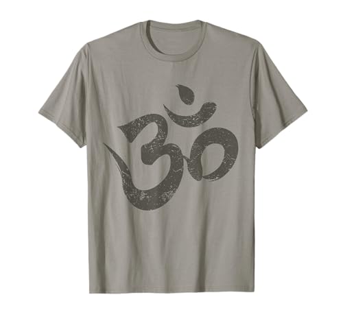 Questo design Om è un ottimo regalo per uomini, donne, adolescenti, giovani e bambini che amano mantra, meditazione, esercizi di yoga, pratica consapevolezza, positività e gentilezza. T-shirt con grafica vintage e invecchiata.