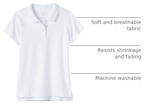 Image of Lands' End School Uniform Girls Short Sleeve Feminine Fit Interlock Polo Shirt