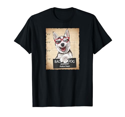 Mens & Womens Bad Dog Jail Mug Shot Siberian Husky Dog Lover T�V���c