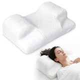 RelaxSleep Rückenschläferkissen Premium, ergonomisches Anti-Falten Kissen für stabile Rückenlage, nach Haartransplantation, Nasen-OP, Brust-OP, Botox & Beauty