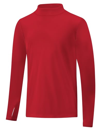 UPF 50+ Boys Rash Guard Long Sleeve Thumb Hole UV Sun Protection Swim Shirt for Kids Quick-Dry SPF Fishing Shirts