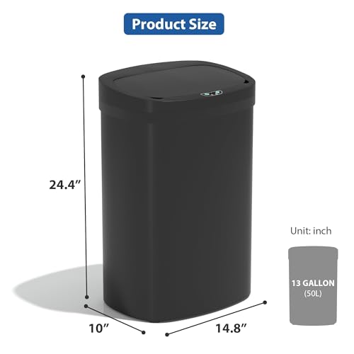 Caneca de basura de cocina 50 L con tapa automática miniatura 7