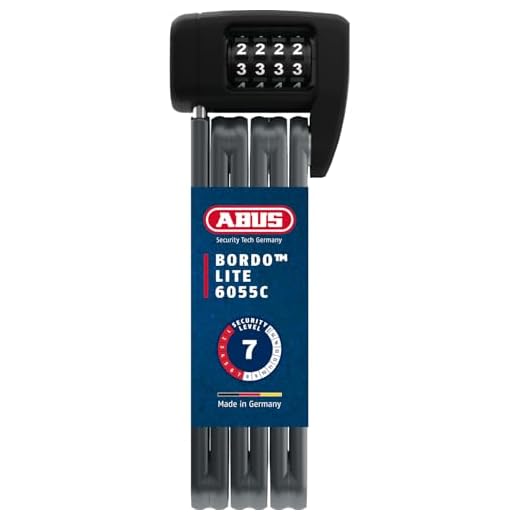 ABUS Faltschloss Bordo Lite 6055C SH - mit Halterung und Zahlencode - Extra-leichtes Zahlenschloss aus Spezialstahl - ABUS-Sicherheitslevel 7 - 85 cm - Schwarz