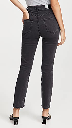 PAIGE Women's Flaunt Accent Ultra High Rise Straight Leg Jean3