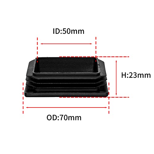 Image of Flyshop 70 x 70 mm, 2.76 inch x 2.76 inch Black Plastic Hole Plugs Square Tubing End Caps Tube Inserts Durable Furniture Glide for Chair Table Stool Leg 8 Pack