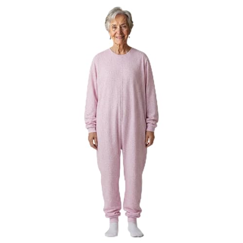 Confezioni_Emy Pyjama intégral médical unisexe – Grenouillère adulte coton 100% – Pyjama dos zip seniors – Vêtements gériatriques confortables Made...