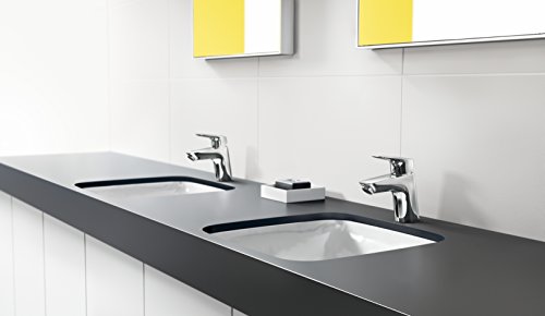 hansgrohe Logis - Waschtischarmatur mit Zugstangen-Ablauf, Wasserhahn Bad mit Auslauf Höhe 70 mm, Mischbatterie Waschbecken wassersparend (EcoSmart), Chrom - Image 3