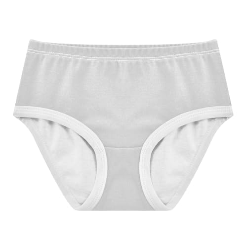 Silver Gray Girls' Cotton Brief Underwear, Toddler Girl Underwear