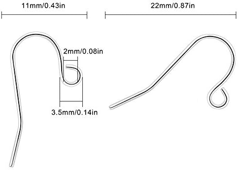 Earring Hooks 925 Silver Plated Ear Wires Fish Hook Earring for DIY Jewelry Customize Making 300 Pcs, Silver