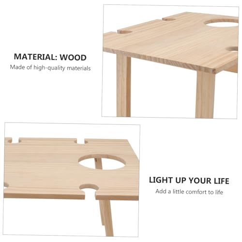 Table à vin extérieur et pique-nique au camping avec support de verres stable - 6