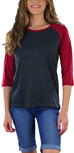 Image of ToBeInStyle Women's Classic Two Color Cotton Baseball T-Shirts
