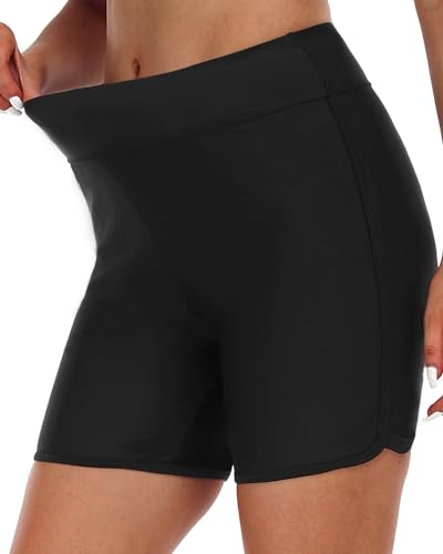 Yonique Womens Swim Shorts High Waisted Swim Bottoms Tummy Control Bathing Suit Bottom Boy Shorts(Available in Plus)3
