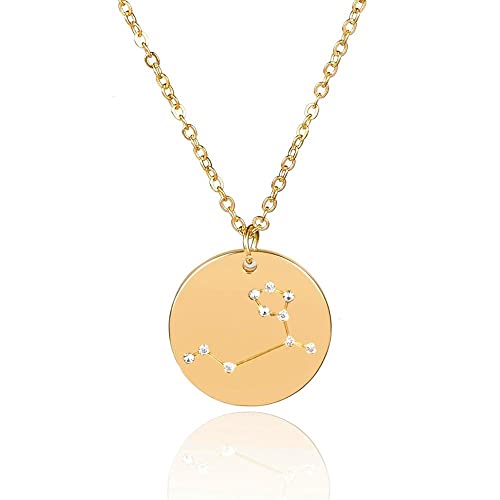 Collier Lion en acier inoxydable doré et strass éclatants