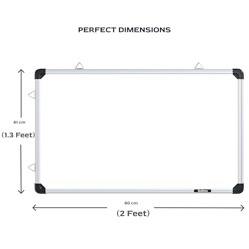 Image of Amazon Brand - Solimo Non-Magnetic Whiteboard & Chalkboard 1.3x2 Feet (41x60 cm) | 2 Markers + Duster | Dry Erase & Chalk Board | Home Office School Kids (1.3x2 feet, Pack of 4 Items)