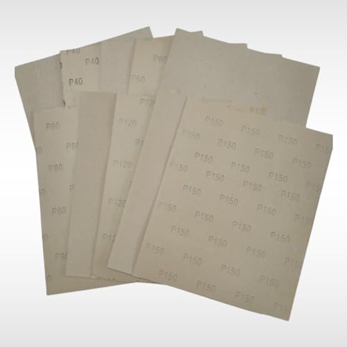 Image of Dunnet Tools 10 Piece Wet and Dry Sandpaper Sheets | 80, 180, 240, 400 Grit Assorted Pack | 9" x 11" Waterproof Abrasive Paper for Wood, Metal, Automotive, Plastic & Paint Finishing