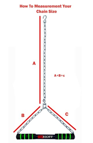 Rioff® Height Increase Pull Up Bar for ChinUps Hanging Rod for Home/Gym Use for Men Kids Boys Adults Fitted with Heavy Duty Chain Sangal (5FT) (Multi-color)