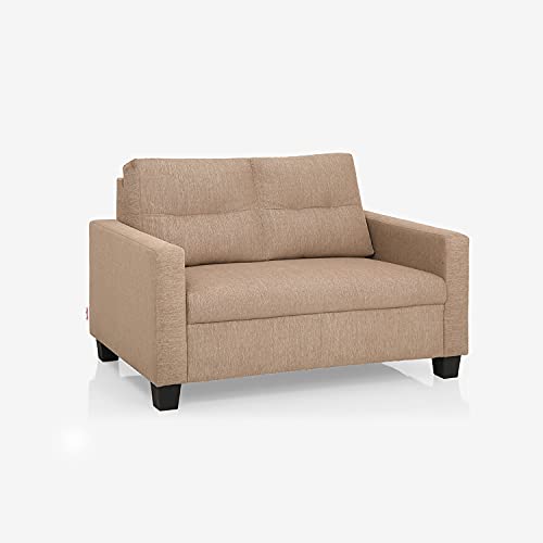 Image of Duroflex Ease - 2 Seater Sofa | Premium Fabric, High Comfort Foam, Durable Wood Frame & Easy Maintenance | 3 Year Warranty | Two Seater Sofa for Living Room - Brown
