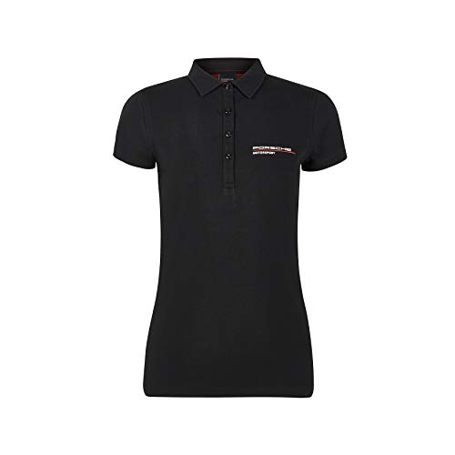 Porsche Motorsport - Polo negro para mujer - Negro - X-Small