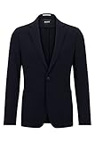 boss sakko hartley Fallendes Revers BOSS Herren P-Hanry-J-WG-232 Fein gemustertes Slim-Fit Sakko aus funktionalem Stretch-Jersey Dunkelblau 52