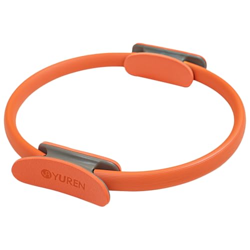 RYTMAT Pilates Ring 14.7 Inch Magic Fitness Circle Durable TPE Padded Handles Exercise Equipment for Toning Strengthening Thigh Abs, Legs and Arms (Orange)