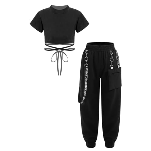 Sweat shirt et vêtements de noir pour sport et danse moderne fille