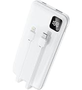 Amazon | 【10000mAh&充電ケーブル2本内蔵】モバイルバッテリー 大容量
