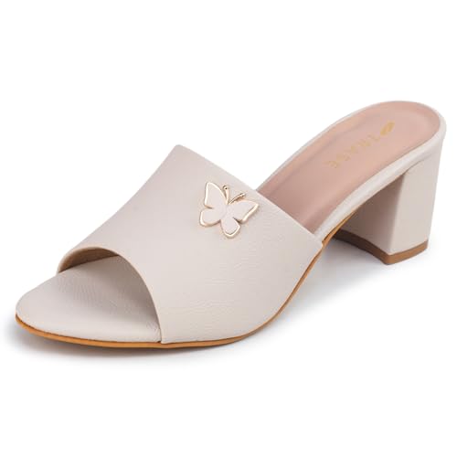 Image of TRASE Women's Slip-On Block Heels Sandals| Fashionable Sandals for Women & Girls | Light weight, Soft Footbed, Comfortable & Stylish - (47068)