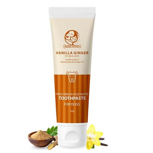 Image of Foodie Puppies Vanilla & Ginger Enzymatic Dog Toothpaste - 100g | Fresh Breath Formula with Soothing Vanilla & Ginger | Tartar Control Dental Paste for Dogs & Puppies