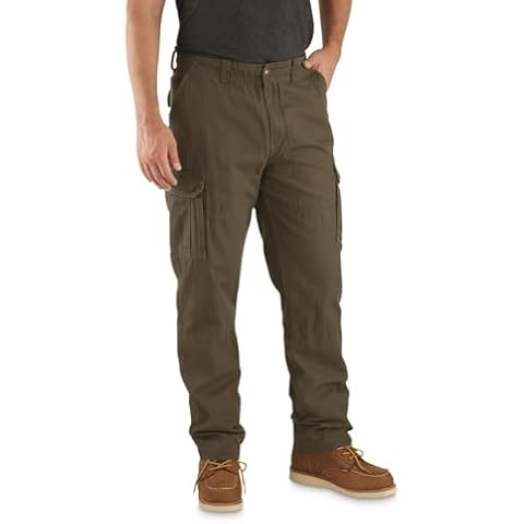 Guide Gear Outdoor 2.0 Flannel-Lined Cotton Cargo Pants Olive W34 L30 Cover