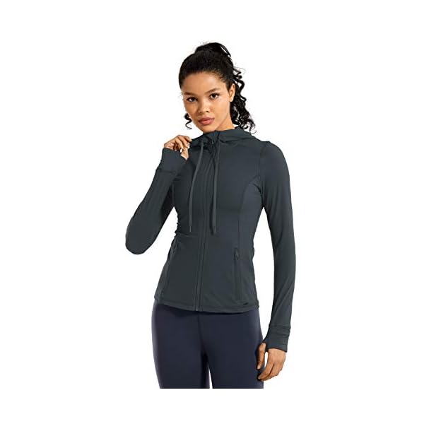 CRZ-YOGA-Womens-Brushed-Full-Zip-Hoodie-Jacket-Sportswear-Hooded-Workout-Track-Running-Jacket-with-Zip-Pockets CRZ YOGA Women's Brushed Full Zip Hoodie Jacket Sportswear Hooded Workout Track Running Jacket with Zip Pockets Carbon Gray Medium