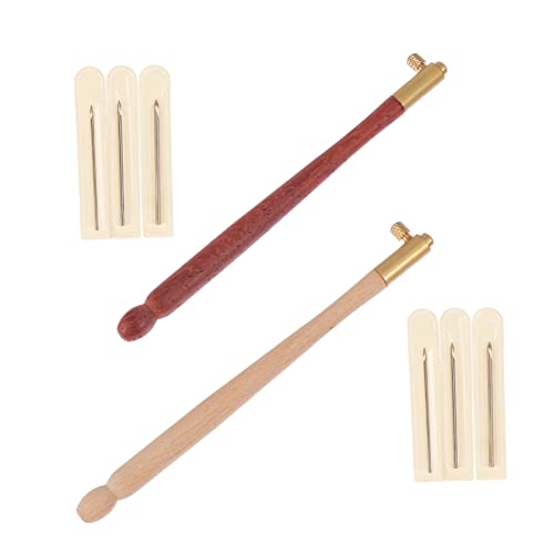 HOMSFOU 2 Sets DIY Embroidery Punch Knitting Tool Set of Stitching Needles Kit for Creative Needlework Durable Comfortable to Use for Unique and Craft Projects