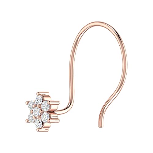 0.04 Carat Diamond Star Nose Pin Stud in 14K Rose Gold