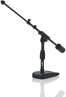 Gator Frameworks Short Weighted Base Microphone Stand with Telescopic Boom Arm and 2.5
