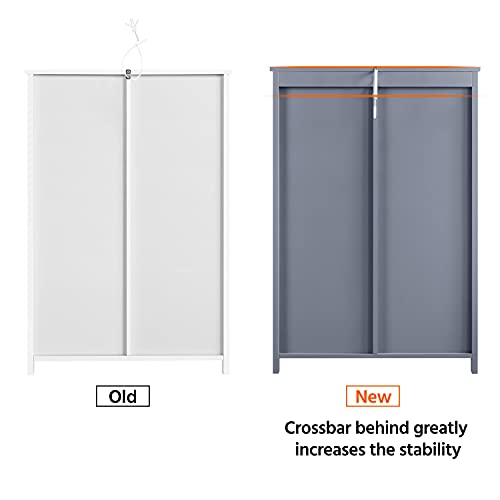 Yaheetech Bathroom Floor Cabinet Cupboard Free Standing Wooden Cabinet Storage Unit with 4 Drawers & 1 Door, Adjustable Shelf, Grey