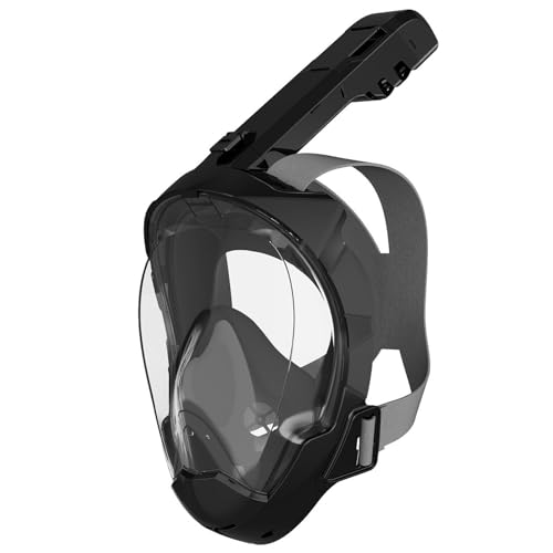 Devilfish - Juego de esnórquel de cara completa para adultos, sistema de esnórquel con lentes de sol plegables, equipo de esnórquel de 180 grados de vista panorámica, buceo, fugas y niebla Gja110