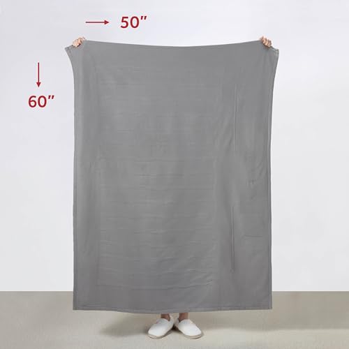 Image of Sunbeam Heated Throw Blanket Flannel 4 Heat Light Gray 50x60