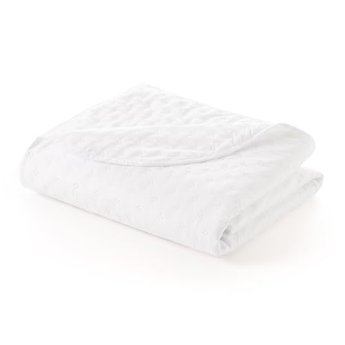 Miniatura 8 de Todocama Colcha Boutí Fina Con Diseño Estrella, Para Primavera, Verano, Otoño E Invierno. 100 Microfibra Extra Suave. Cubre Cama Multiusos. Cama 140 150 160-250x260cm Blanco