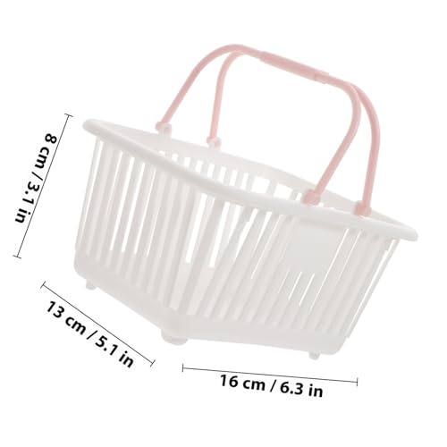 Cestas de Plástico Pequeñas Blancas SHINEOFI con Asa de Mano 4