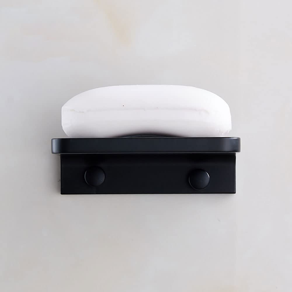 Wandmontierter Seifenhalter aus Metall, Schwarze Seifenschale zur Wandmontage, Duschschale for Badezimmer und Küche – Seifenablage mit Bohrmontage kann auf jeder sauberen, flachen, glatten Oberfläche