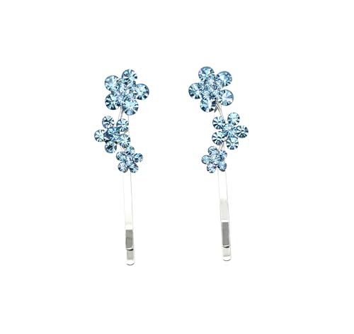 Pince à cheveux fleur avec cristaux turquoises Faship accessoire coiffure femme bohème