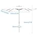 Generic Square 8ft Outdoor Market Table Patio Umbrella Garden Parasol with Crank, UV Protection Sun Shade for Balcony, Terrace, Pool (Color : Brown, Size : 250cm/8.2ft), GWUGEEHHH-BROWN-250CM/8.2FT