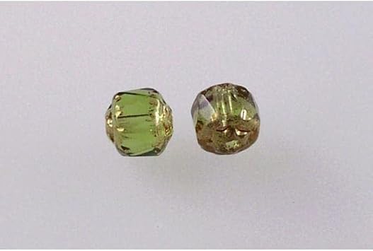 30pcs Fire Polished Faceted Beads Cathedral 6 mm, Transparent Green 91434 50230-91434, Bohemia Crystal Glass, Czechia 15119104