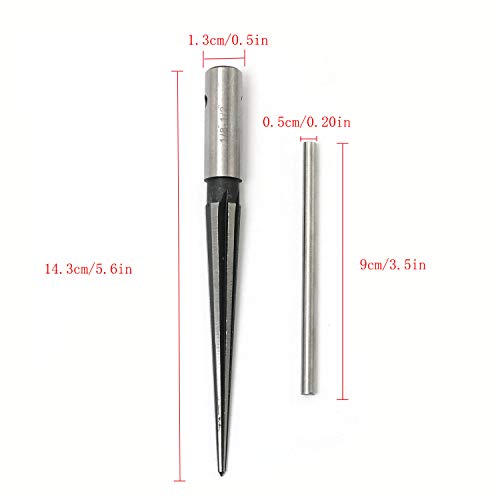 Rlecs 1/8-1/2 (3-13Mm) T Handle Tapered Reamer Tool, 6 Fluted Bridge Pin Hole Reamer Tapered Woodworker Cutting Tool #TOP2