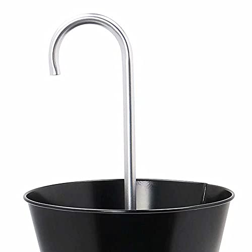 Soporte metálico para paraguas rojo tipo cubo y bastones 4