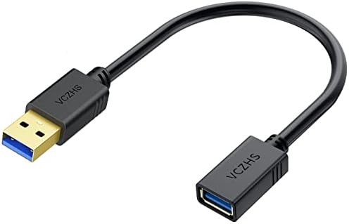 Short USB Extension Cable 0.3M - VCZHS USB 3.0 Extension Cable A Male to A Female USB Extender 5Gbps High Speed Data Transfer Compatible with Printer, Scanner, Keyboard, Card Reader, USB Flash Drive