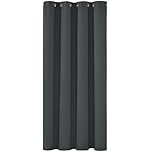 Deconovo Eyelet Curtain 108 Inch Drop Window Treatment Thermal Insulated Blackout Curtain for Living Room 52"x 108" Dark Grey 1 Panel