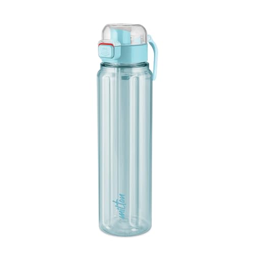 Image of MILTON Aston 700 BPA & BPS-Free Water Bottle 700 ml| Food-Grade Plastic | One-Click Open | Leak-Proof | Sip & Gulp Lid I Ideal for Office, School, College, Gym, Blue